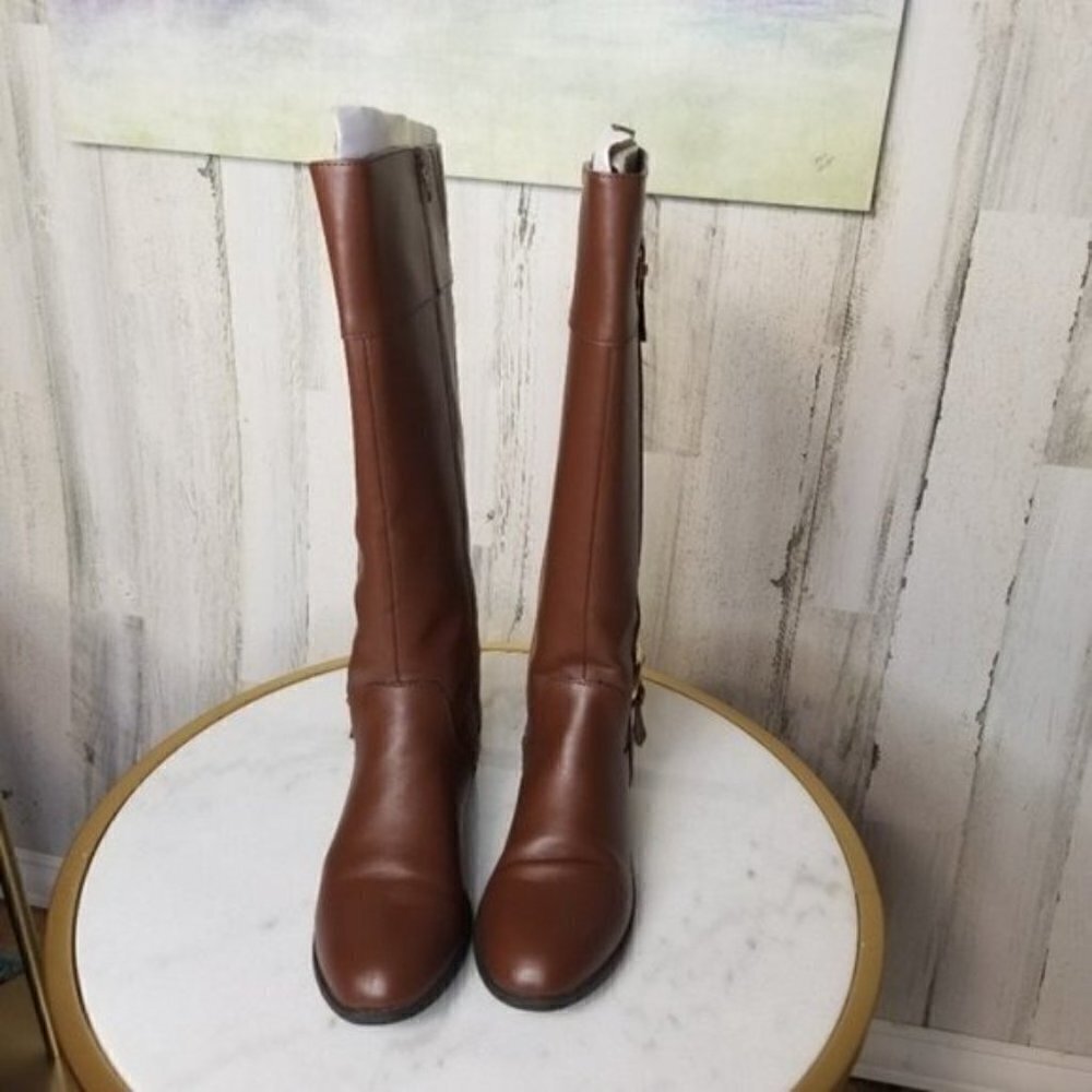 Karen Scott Deliee2 Riding Boots Cognac Brown WIDE CALF WC - Picture 4 of 8